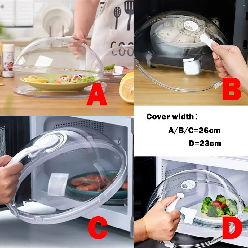 Microwave Transparent Plate Cover With Steam Vent And Handle