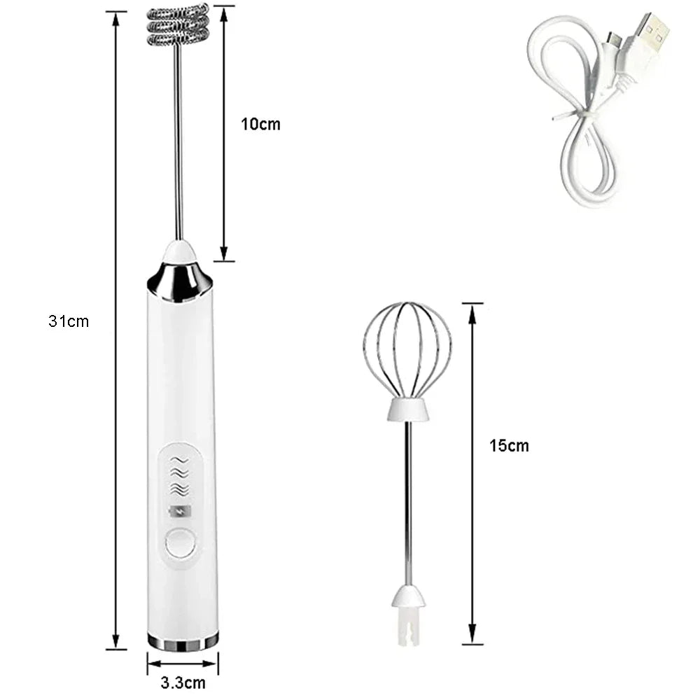 USB Rechargeable Handheld Electric 3-Speed Frother