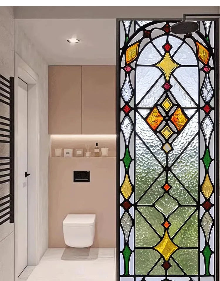 Electrostatic Vintage Stained Glass Window Sticker