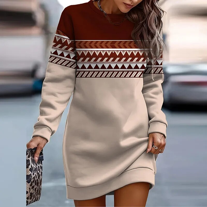 Elegant Bodycon Long Sleeve Autumn Dress.
