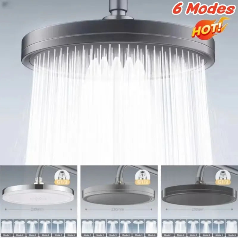 6 Mode 230mm Big Panel Showerhead