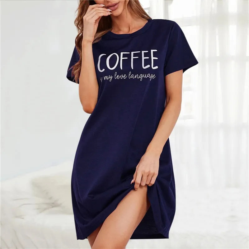 Women's Short Sleeve Printed Nightdress.
