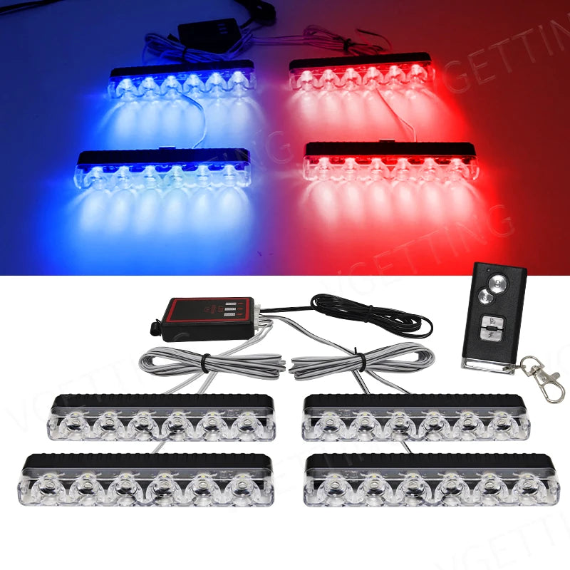 4X6 Wireless Remote Led Car Grid Emergency Lights