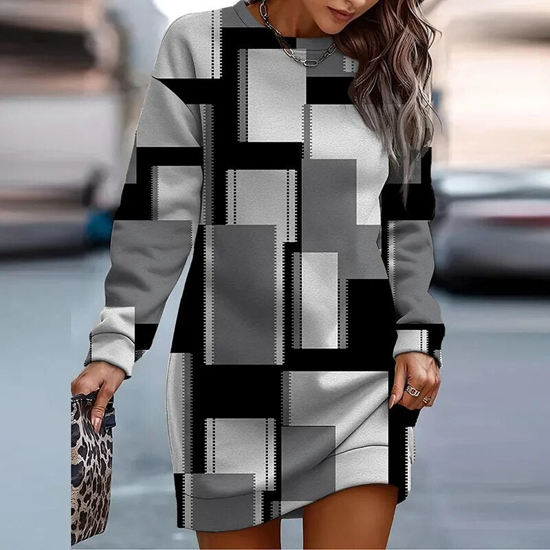 Elegant Bodycon Long Sleeve Autumn Dress.