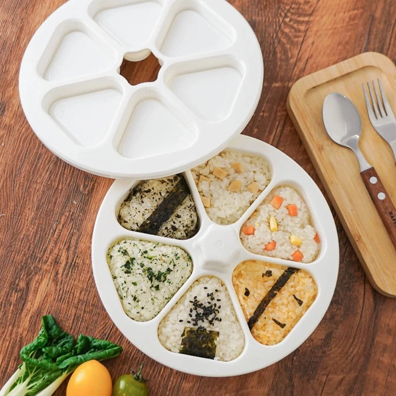 6 in 1 Onigiri Triangular Rice Mold With Lid