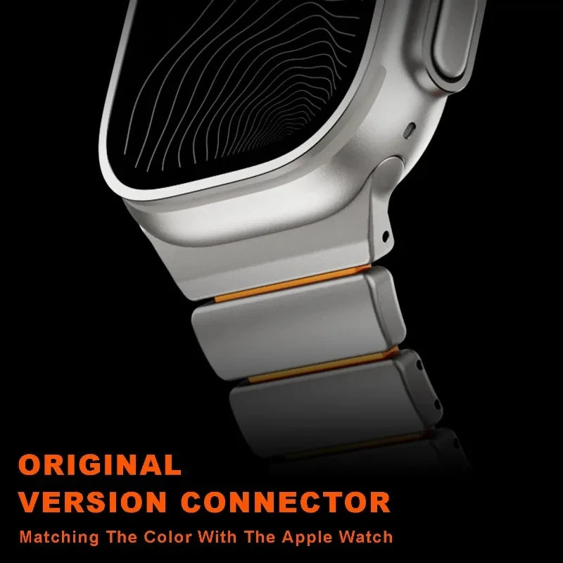 Luxury Titanium Strap for Apple Watch Ultra 3/2 49mm Series 11 10 46mm 45mm 44mm 42mm Or Silicone Bracelet For iwatch 9 8 7 6 SE 5