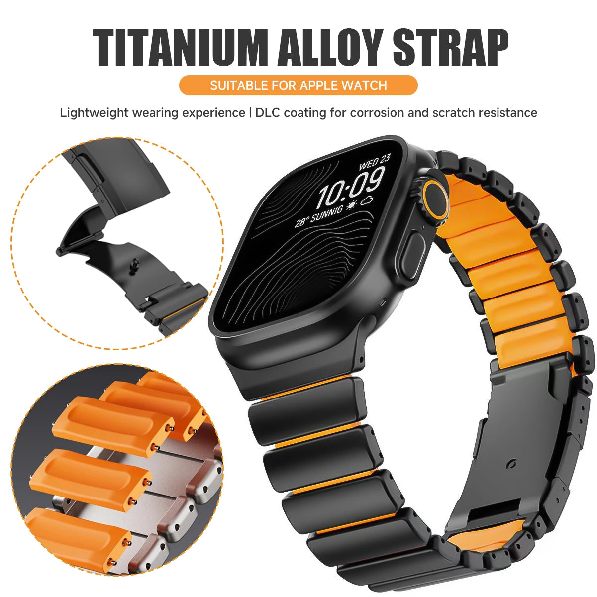 Luxury Titanium Strap for Apple Watch Ultra 3/2 49mm Series 11 10 46mm 45mm 44mm 42mm Or Silicone Bracelet For iwatch 9 8 7 6 SE 5