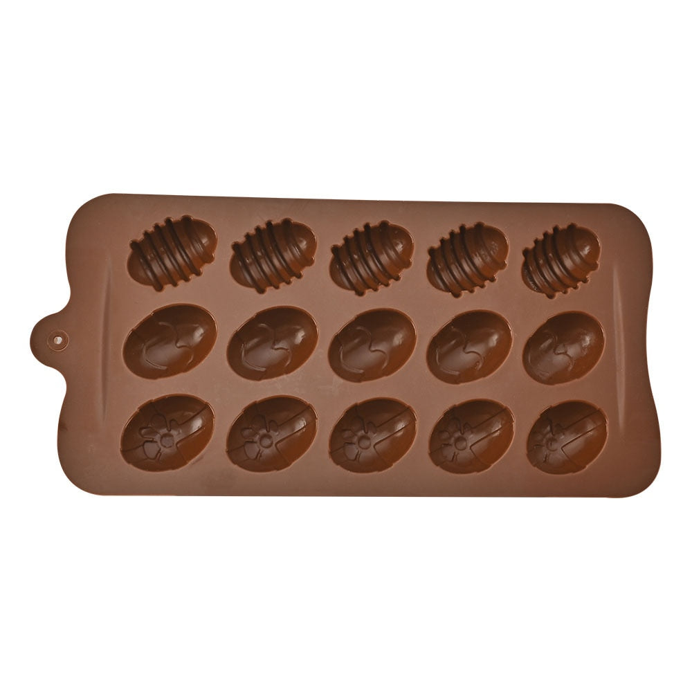 Easter Eggs Chocolate Silicone Mold. Makes 15 Easter Eggs.
