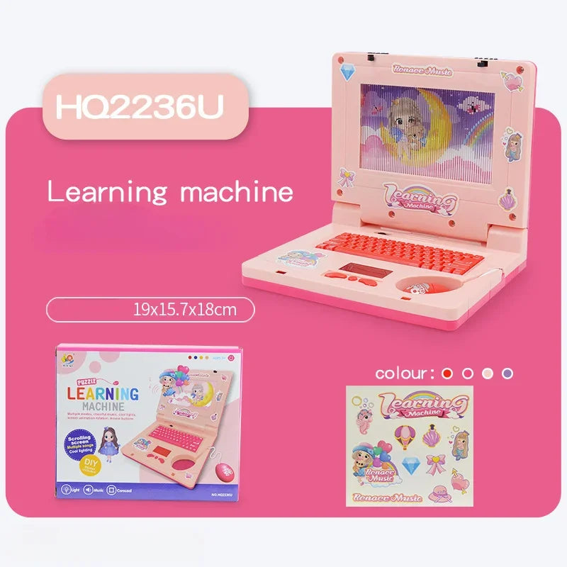 Toddler Fake Laptop with Light Music Mouse