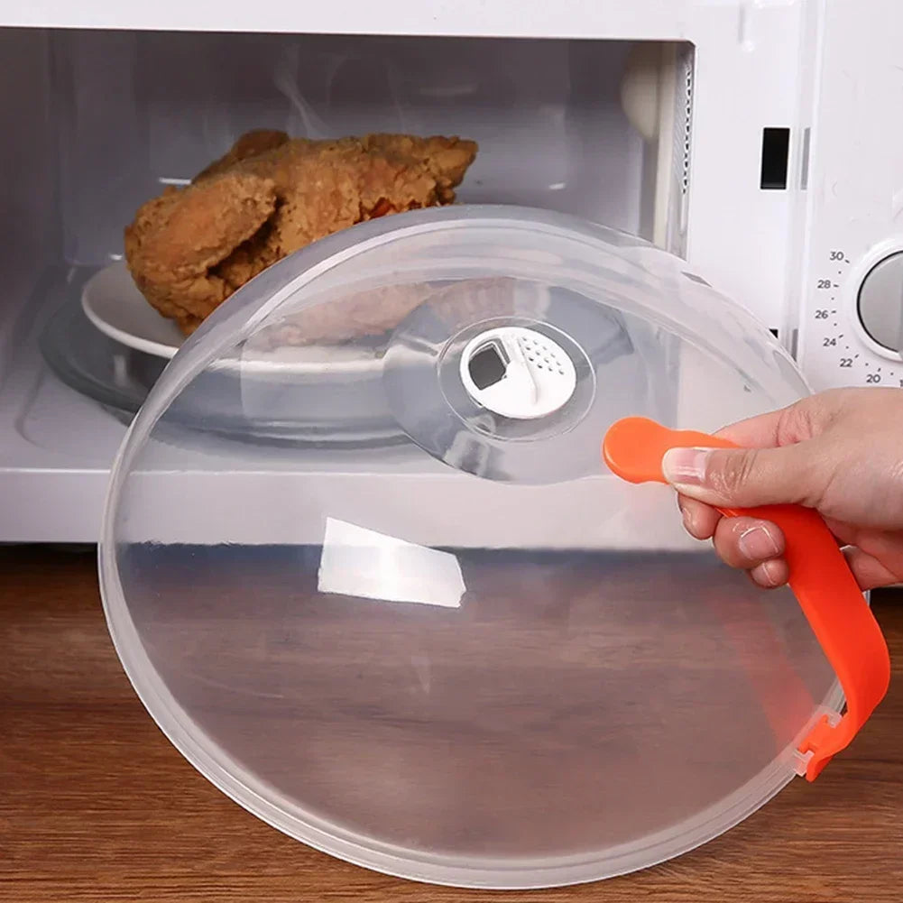 Microwave Transparent Plate Cover With Steam Vent And Handle