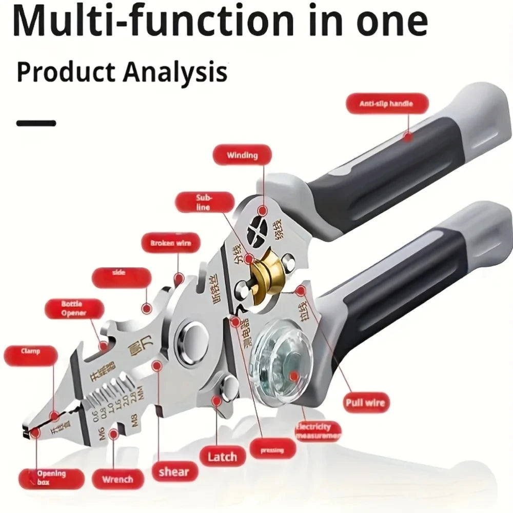 10 in 1 Wire Stripper/Cutters with Electricity Measurement Pliers