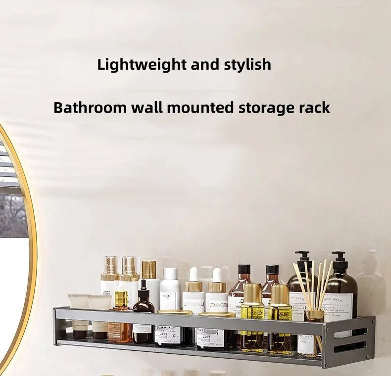 Aluminum Bathroom/Kitchen Shelf For Accessories With Towel Bar