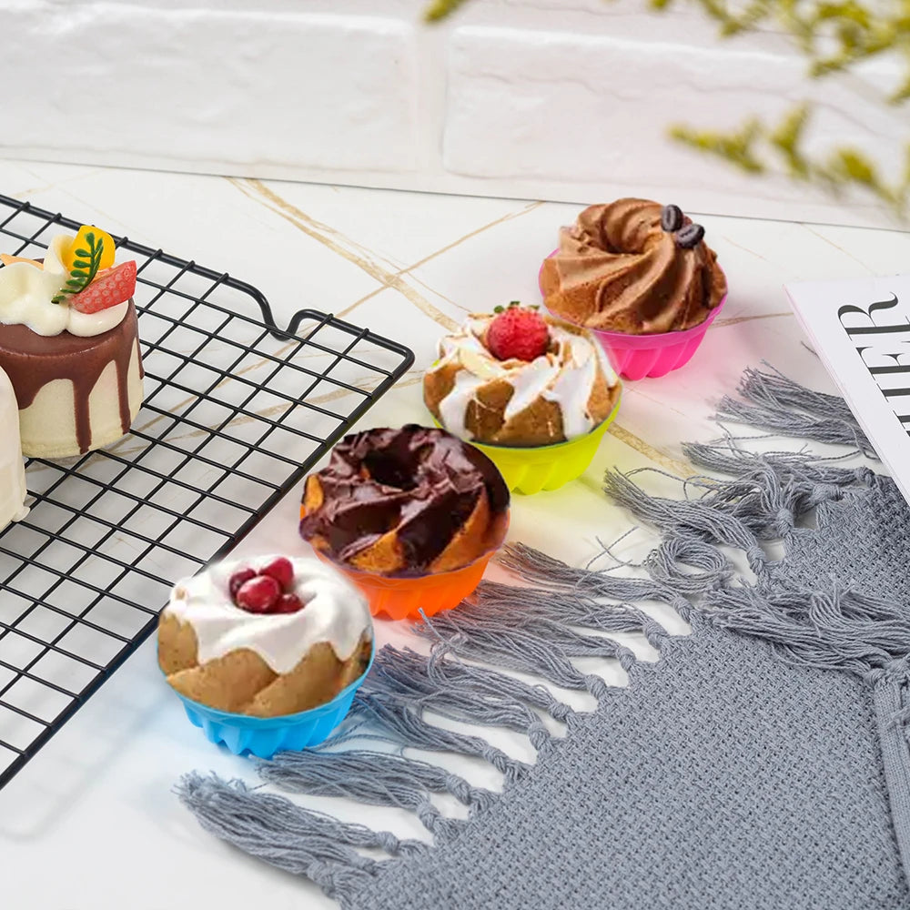 6PCS Silicone High Temperature Easy To Release Baking Cake Molds