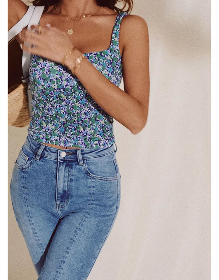 YUSHUHUA Women's Colorful Print Sports Tops With Pads