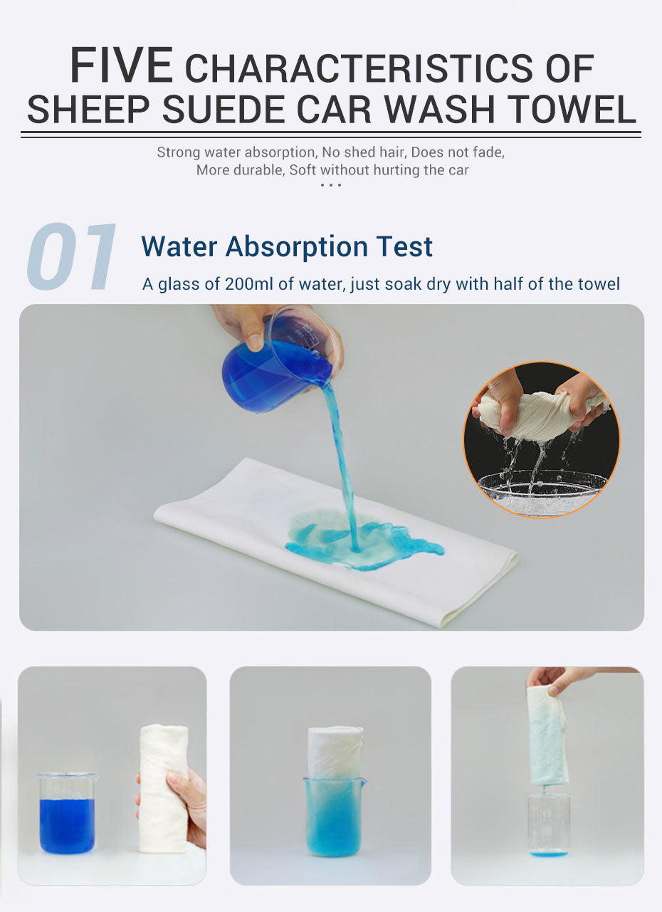 Natural Sheepskin Chamois Car Care Cleaning Towel.