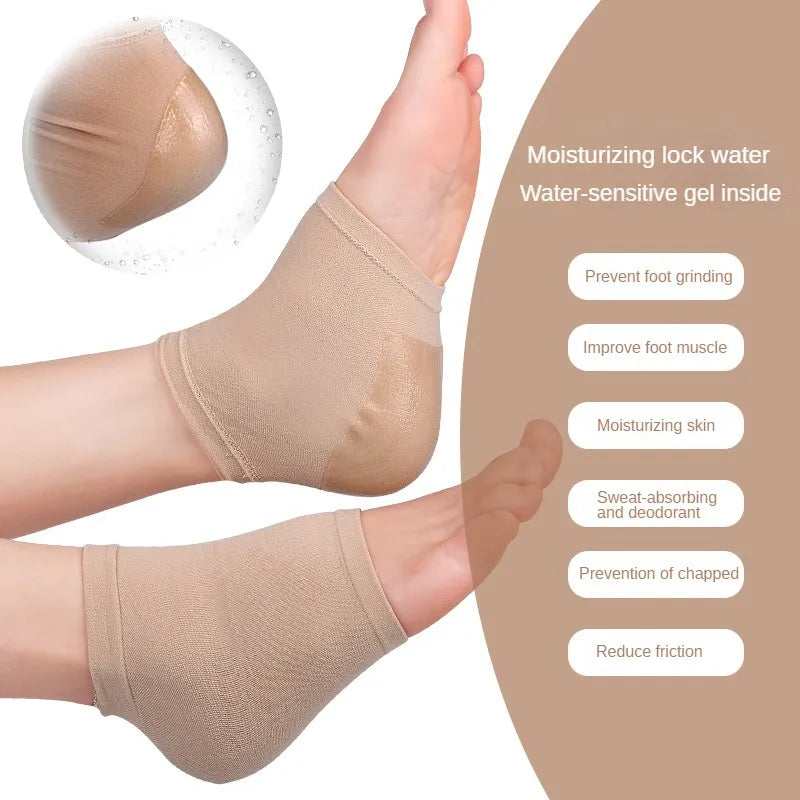 2PCS Moisturizing Gel Heel Socks For Repair Of Cracked Skin
