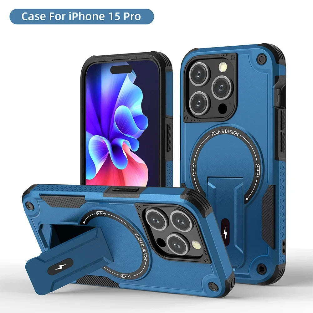 Magsafe Invisible Support Phone Case for IPhone 17 16 15 14 13 12 Pro Max