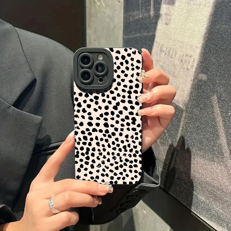 Polka Dot Soft Silicone Phone Case for iPhone 17 Air 16E 15 16 Pro Max Cases iPhone 14 13 12 11 7 8 Plus SE2
