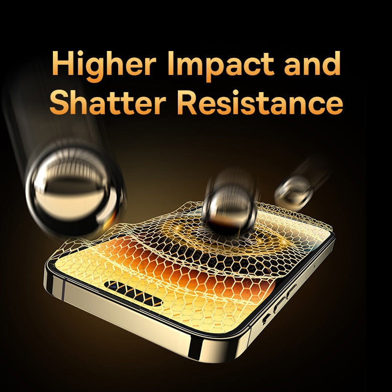 Baseus 0.3mm Crystal HD Tempered Glass for iPhone 14 13 12 11 Pro Max Screen Protector With Cleaning Kit.