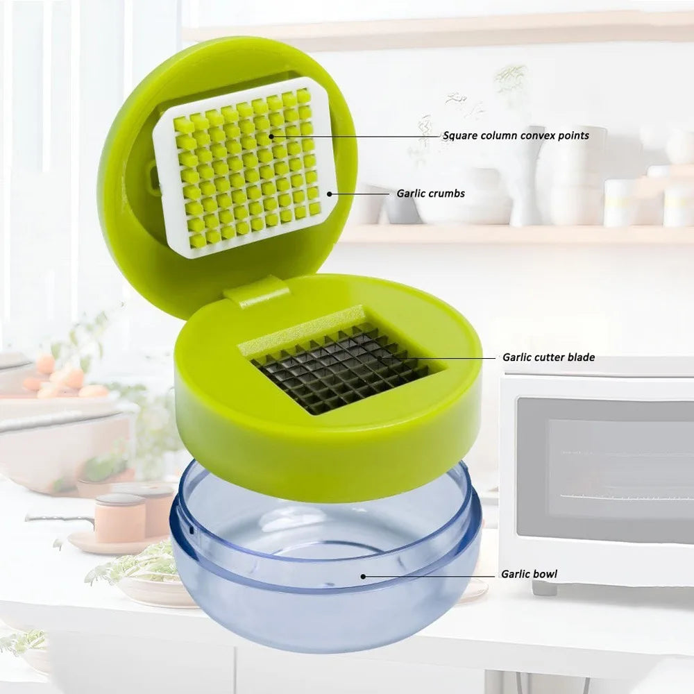 Mini Garlic Press Chopper with Storage Box