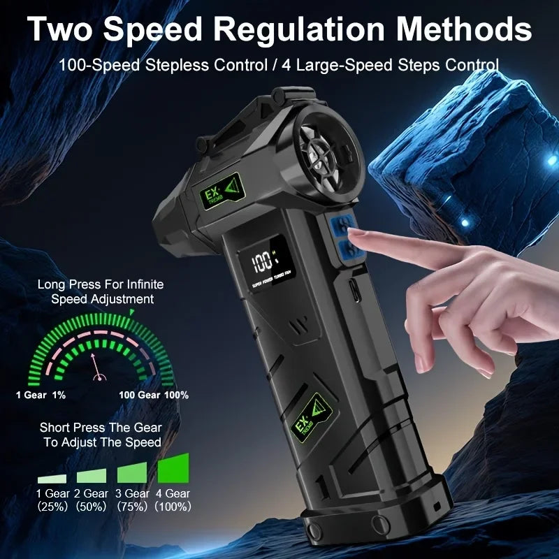 USB Charging 1000000 RPM 380G Turbo Air Blower With LED Lighting