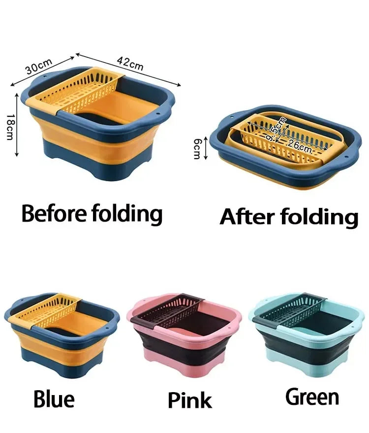 Silicone Foldable Strainer For Fruit Or Vegetables With Strainer