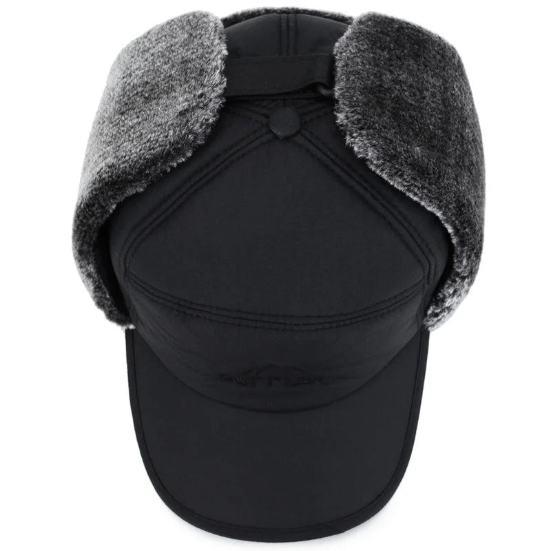 Men Or Women's Outdoor Thick Warm Hat With Ear Flaps And Removable Mask