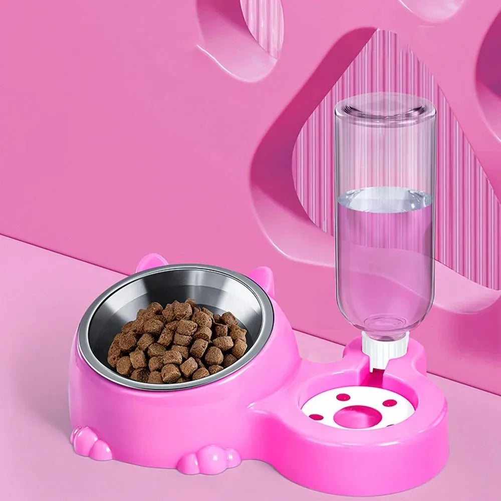 2-in-1 Stainless Steel Automatic Water And Food Dispenser