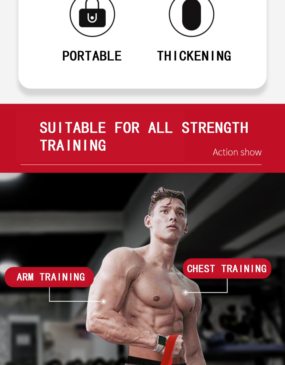 208cm Thick Stretch Resistance Elastic Pull Sports Expander.