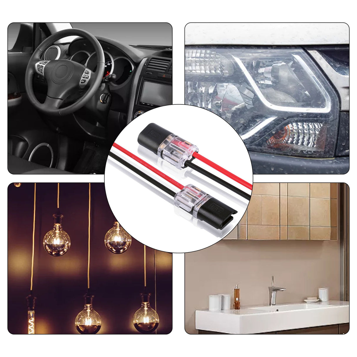 10pcs Double-Wire Plug-In Connector With Locking Buckle H-type Solderless Quick Terminal Block.