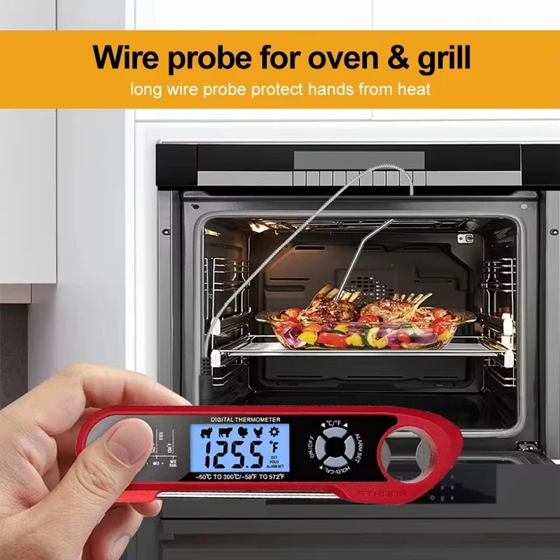 Digital Meat Thermometer With LCD Screen And Alarm Function
