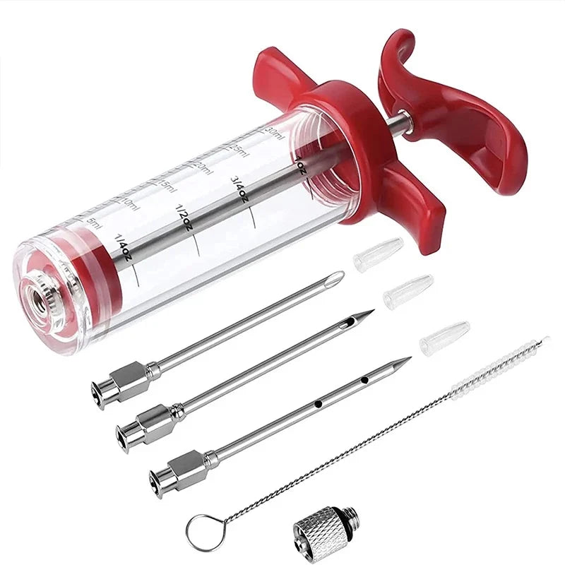 Meat Syringe With 3 Marinade Injector Needles For Chicken Or Turkeys