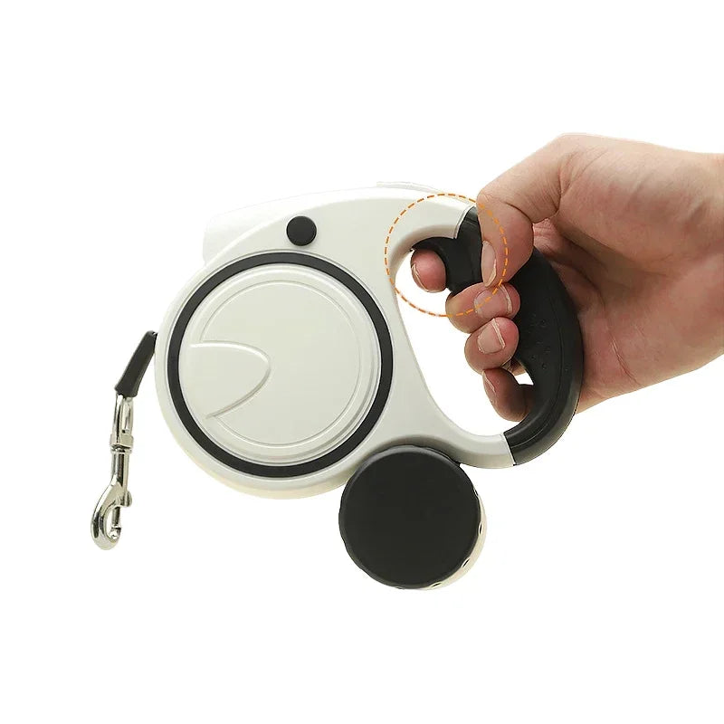 Automatic 5M Retractable Dog Leash For Small-Medium Pets With Bag Holder