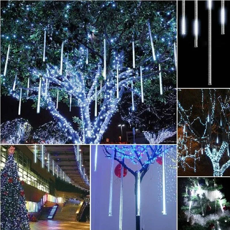 Christmas LED 30cm Or 50cm Meteor Shower Color Lights, 8 Per String