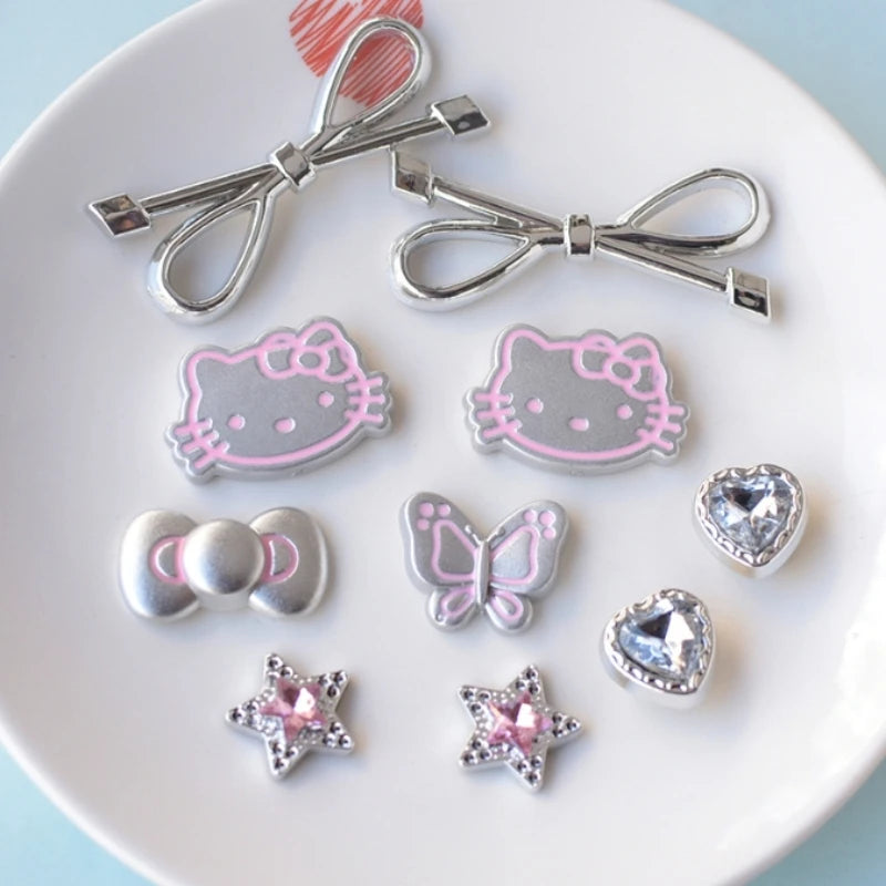 Silver Hello Kitty Charms Shoe Accessories