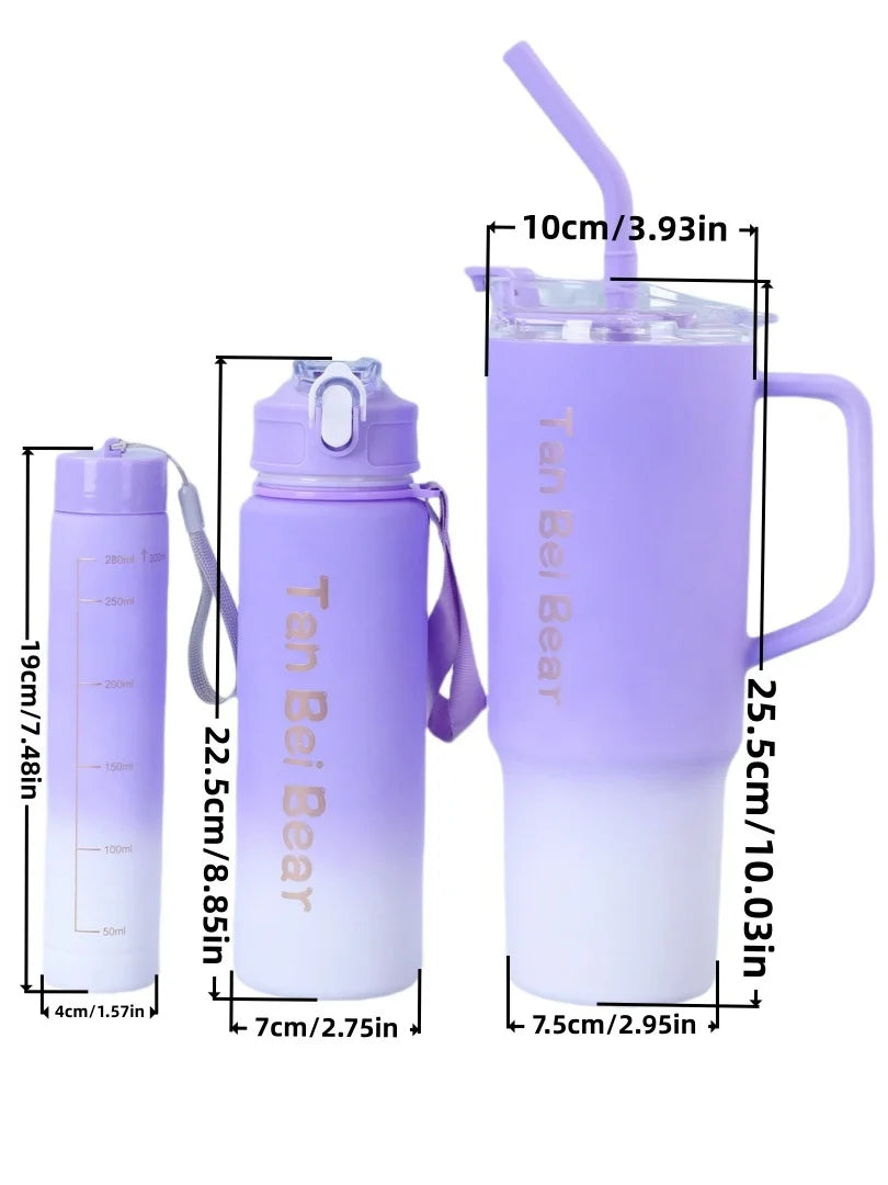 40oz Plastic 3 Piece Set Car Cup With Straw