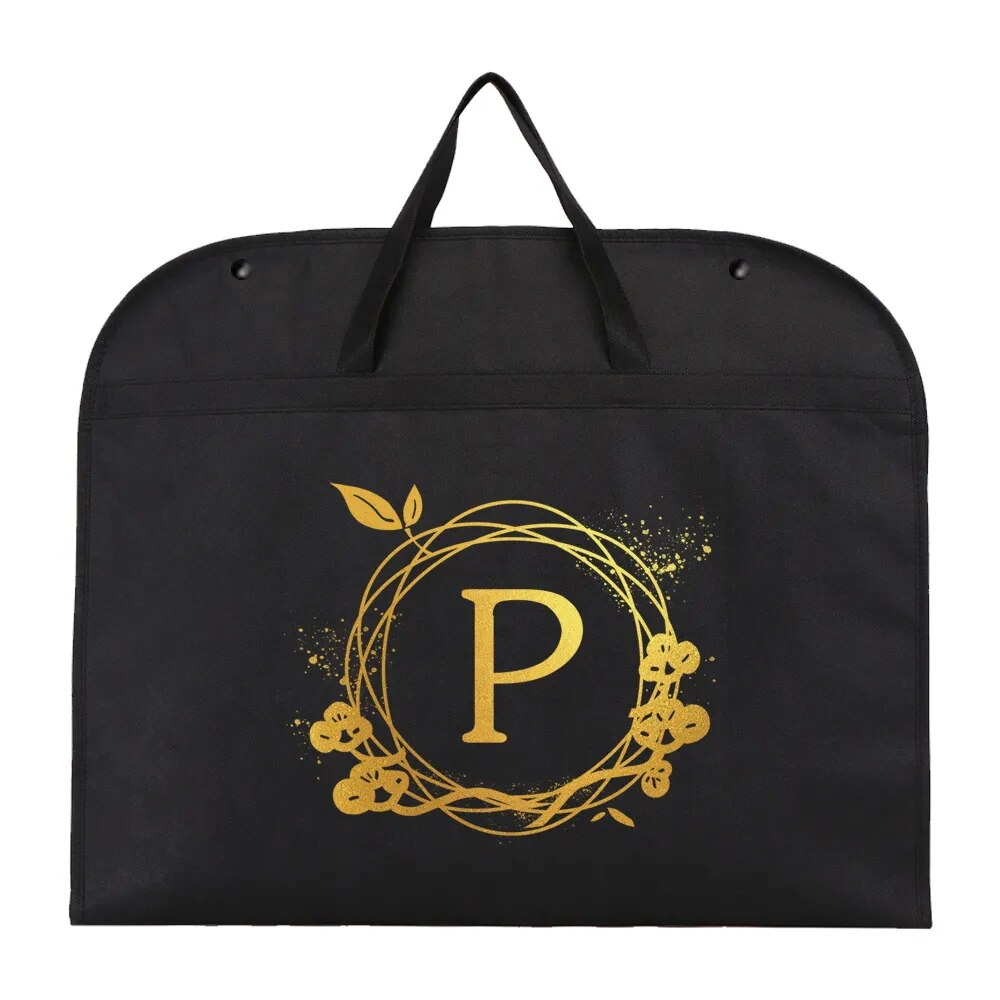 Dustproof Hanging Garment Bag With Monogram Decorative Wreath Initials