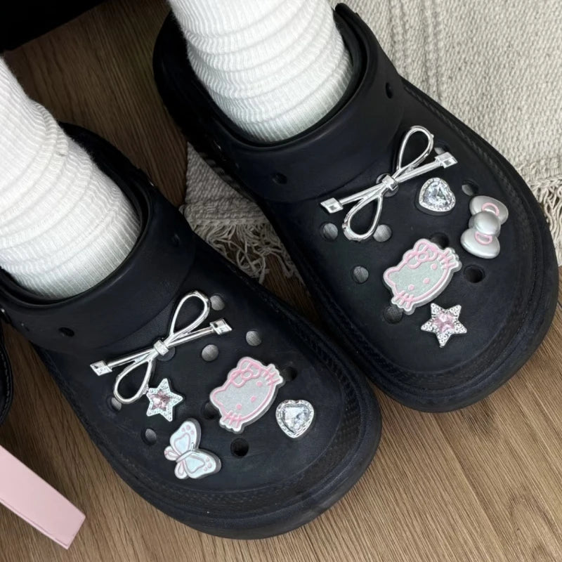 Silver Hello Kitty Charms Shoe Accessories