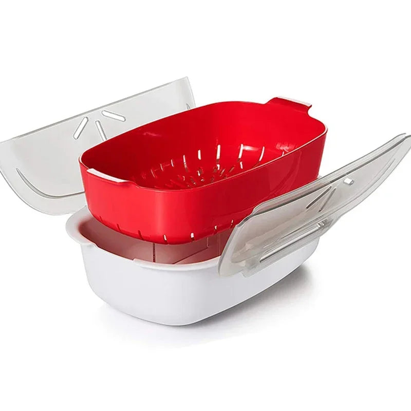 Microwave Oven Plastic Steamer With Lid