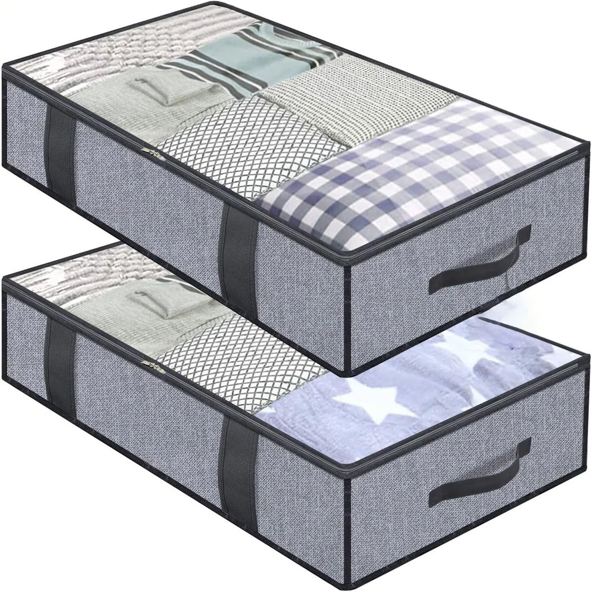 Storage Bag With Cover That Fits Under the bed With 4 Reinforced Handles