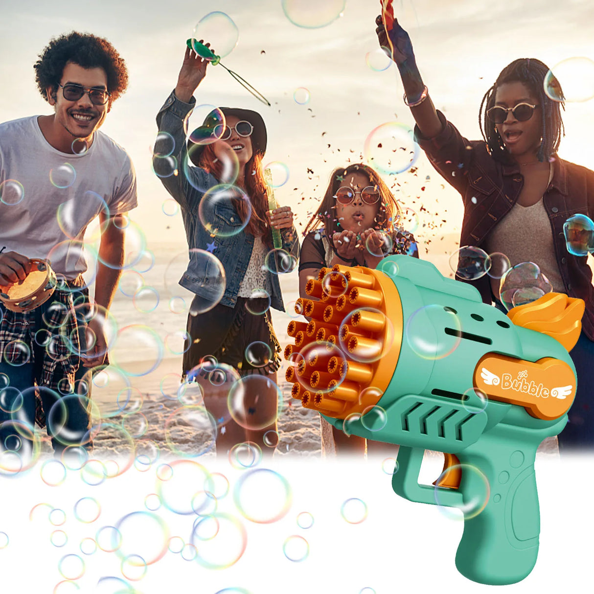 Rechargeable 29 Holes Bubble Gun