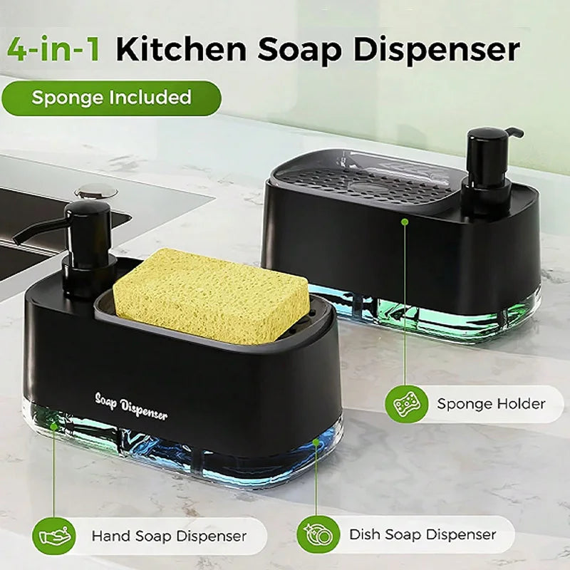 Dish Soap Dispenser with Sponge For Kitchen's