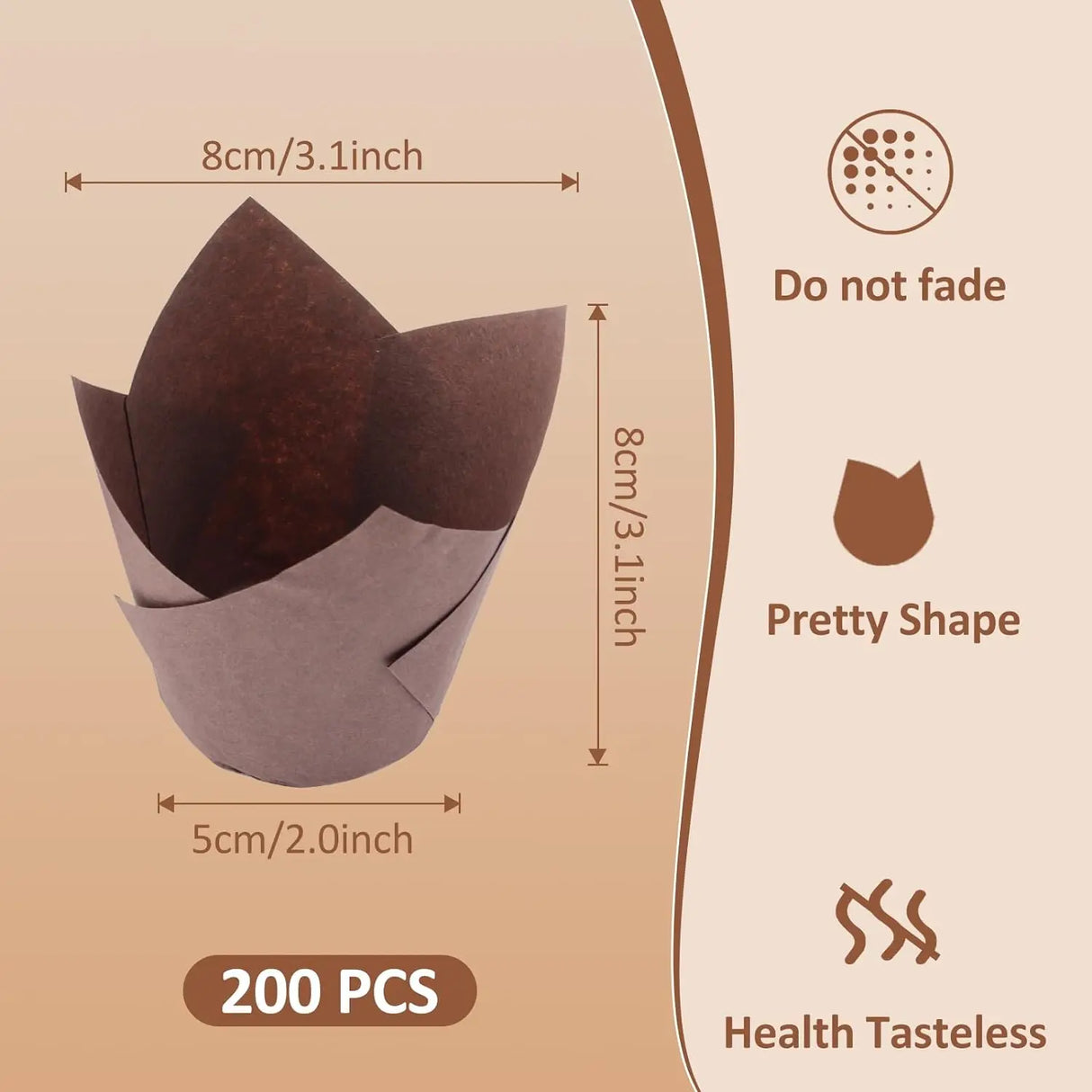 100pcs Oilproof Tulip Muffin Cupcake Liners