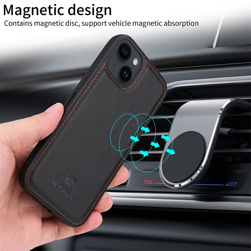 BETOPNICE 2 in 1 Detachable Magnetic Leather Case for iPhone 15 Pro Max 12 13 Mini 14 Plus