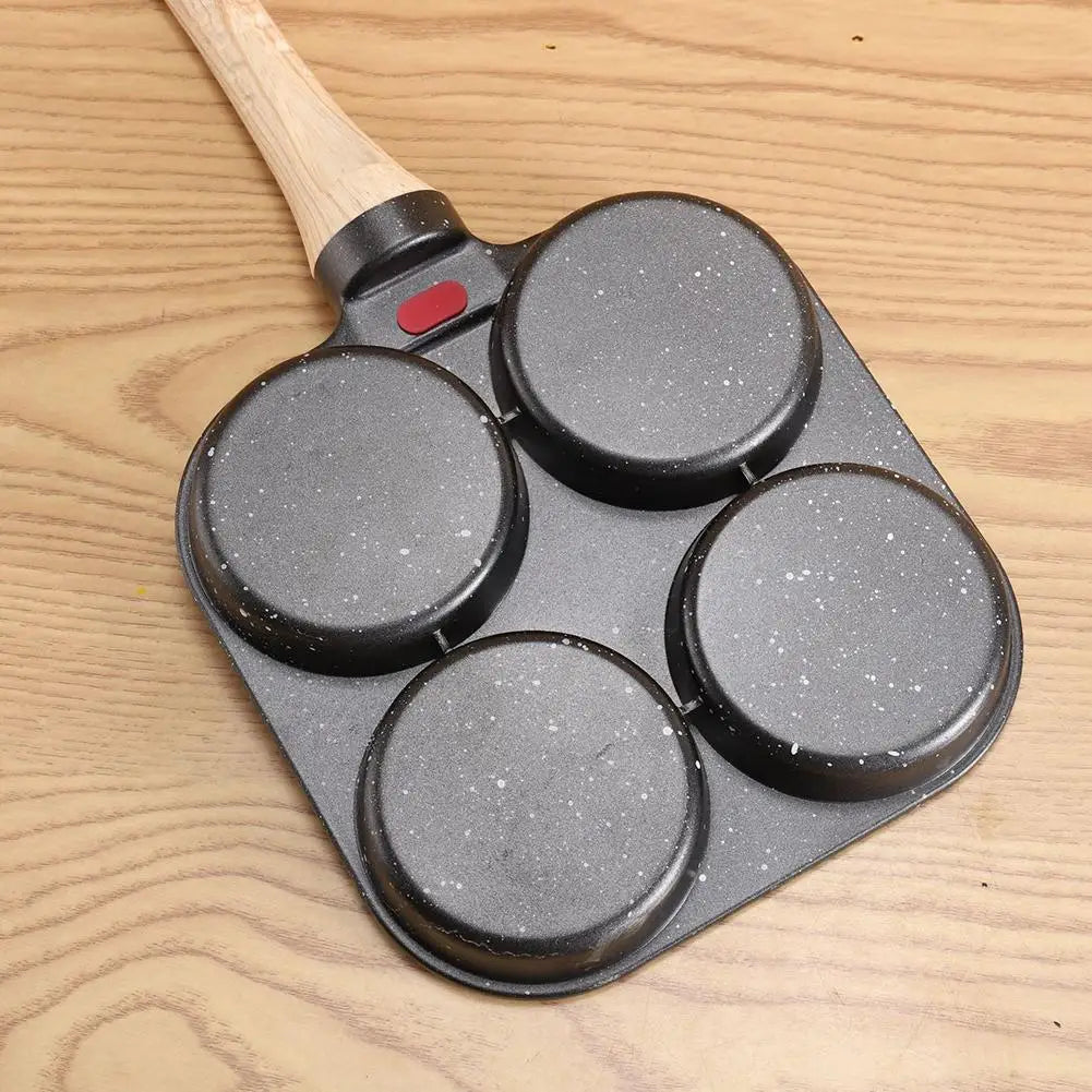 1pc Four-hole Aluminum Non-Stick Omelette/Egg Pan