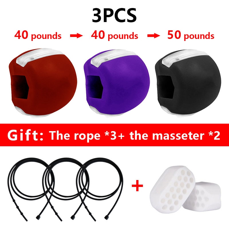 Food-grade Silica Gel Jaw Exercise Line Ball Muscle Trainin Fitness Ball Neck Face Toning Jaw Muscle Training Face lift