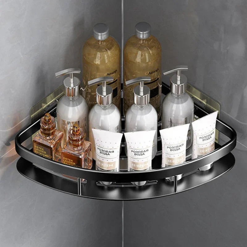 Aluminum Adhesive Corner Shelf Organizer For Showers