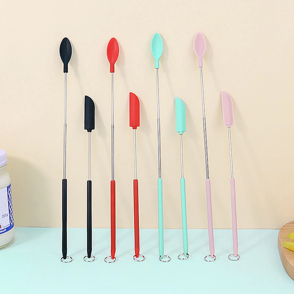 1pcs Mini Telescopic Silicone Spatula