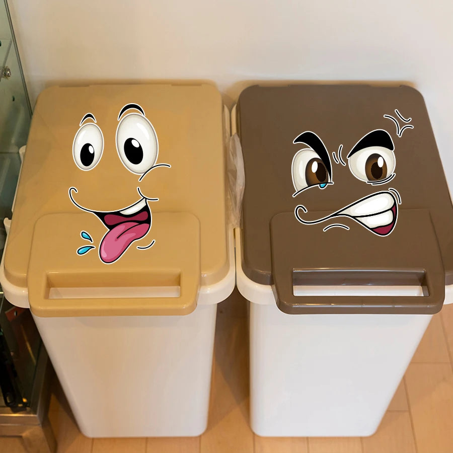 Funny Waterproof Vinyl Removable Trash Can Decals