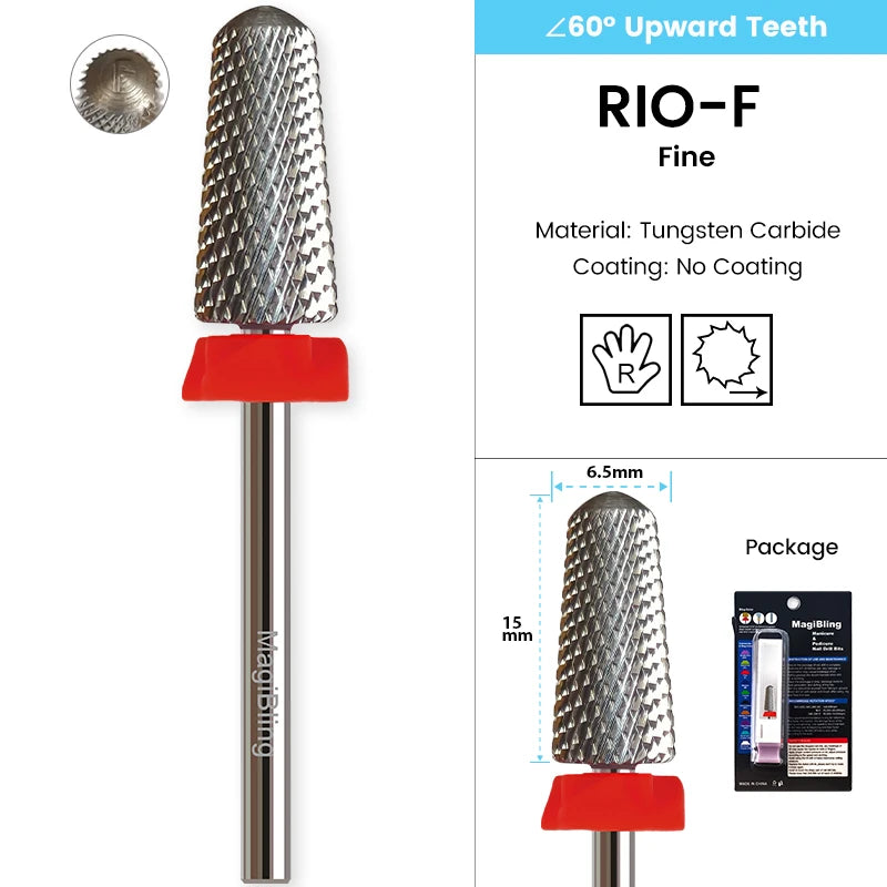 3/32" MagiBling Professional Manicure Nail Drill Bits for Hard Acrylic Gel